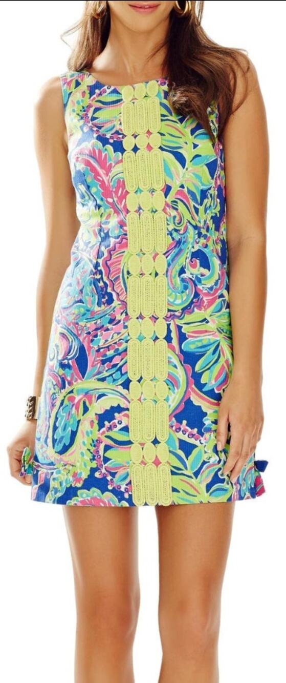 Lilly Pulitzer Delia Toucan Play Print Lace Front Shift Dress Size 4